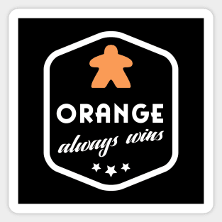 Orange Always Wins Meeple Board Games Meeples and Roleplaying Addict - Tabletop RPG Vault Sticker